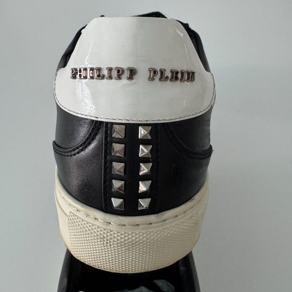 PHILIPP PLEIN Leather Studs Lo-Top sneakers Black, Size 44/ US 11 - Picture 12 of 17